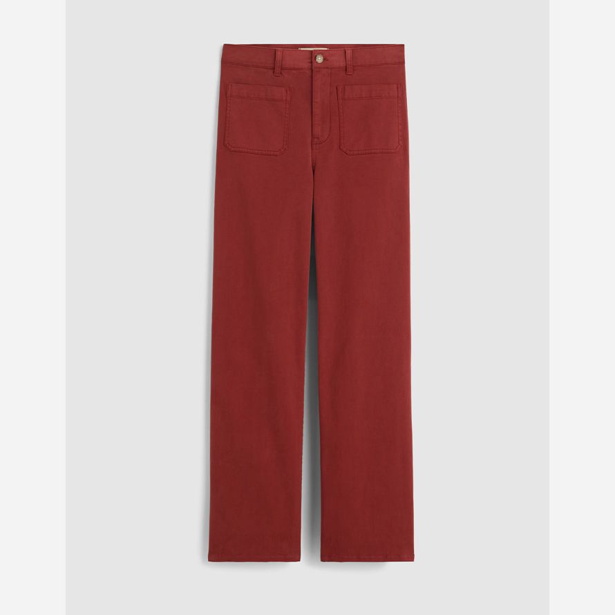 womens madewell the emmett wide-leg pants burgundy