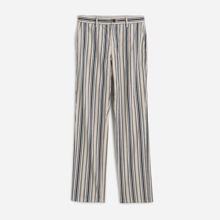 womens madewell the dean easy straight pants white dark blue