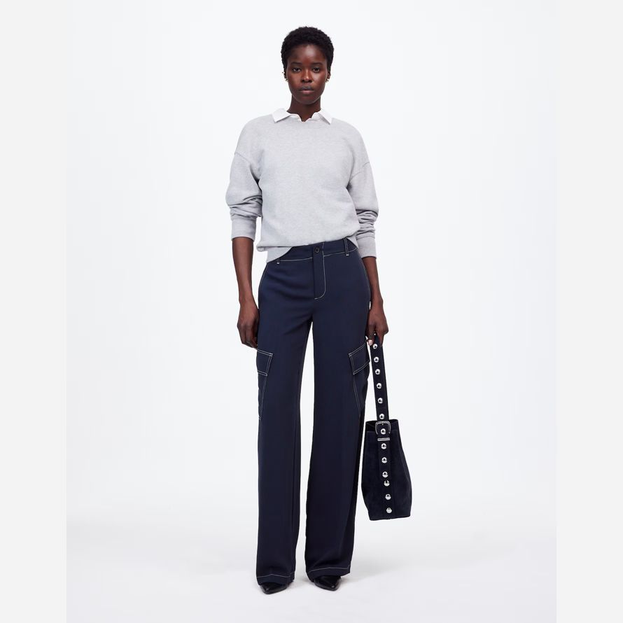 navy womens madewell pull-on utility pants