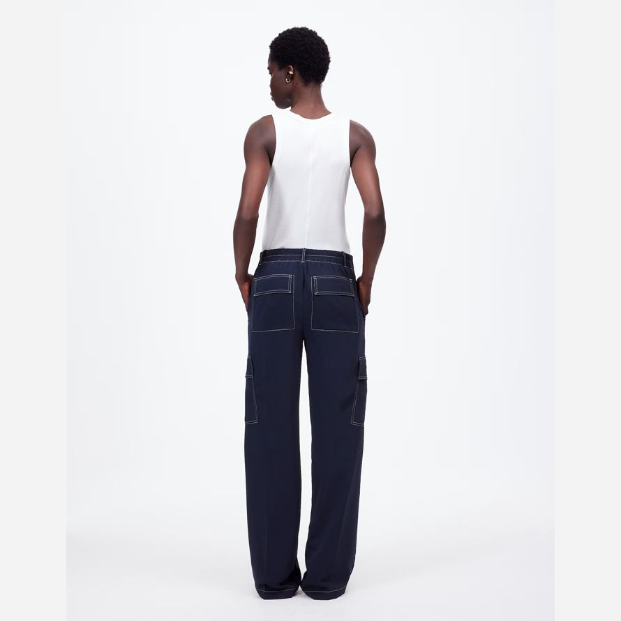 navy womens madewell pull-on utility pants