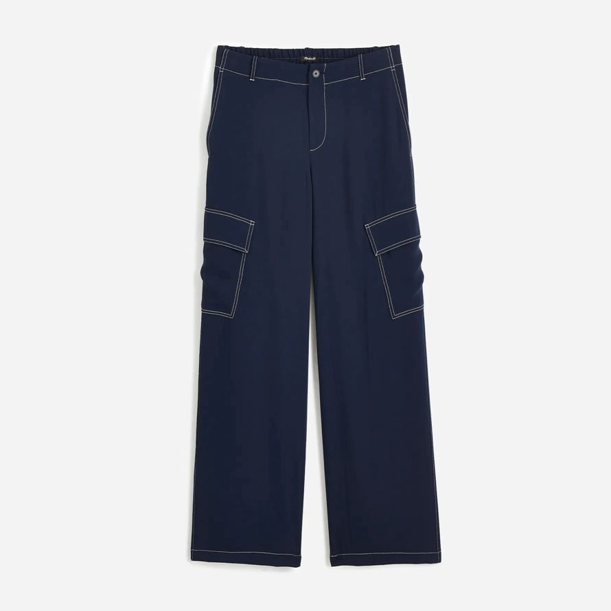 navy womens madewell pull-on utility pants