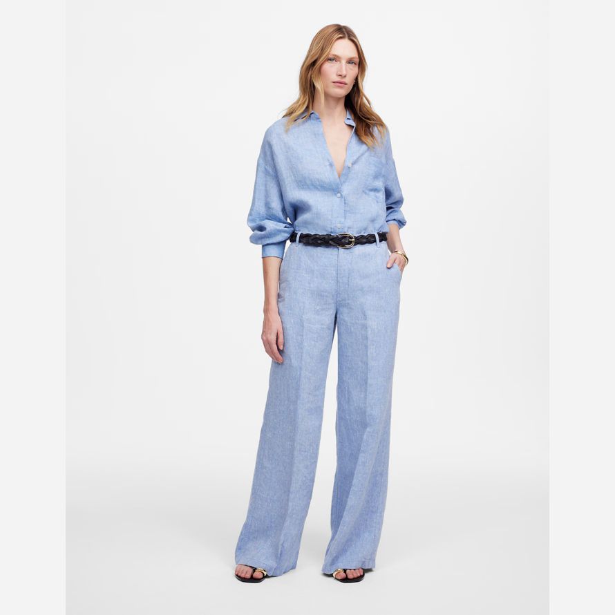 blue madewell the zoe relaxed wide womens pants