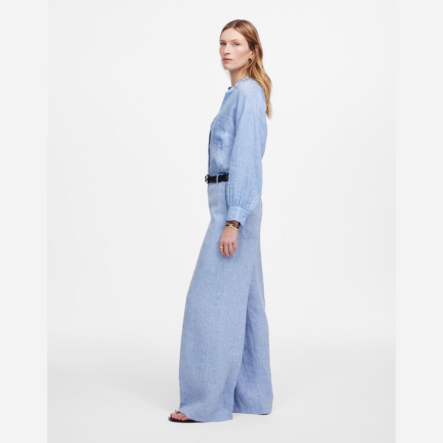 blue madewell the zoe relaxed wide womens pants