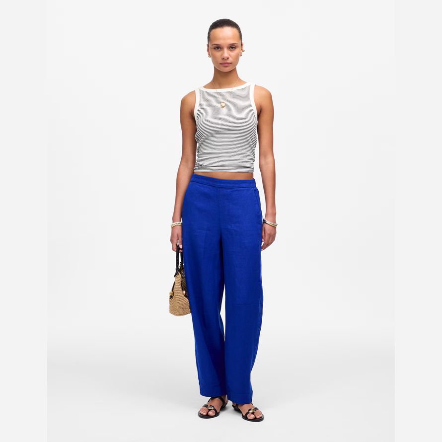 blue madewell pull-on barrel womens pants