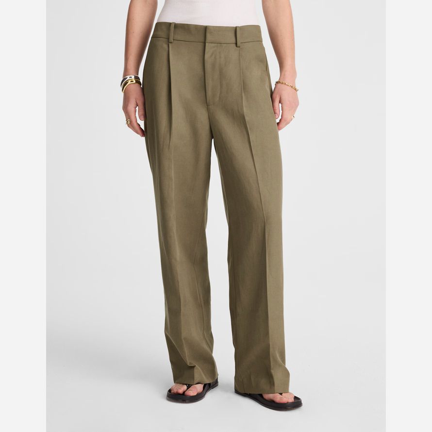 khaki green madewell slouchy straight womens pants