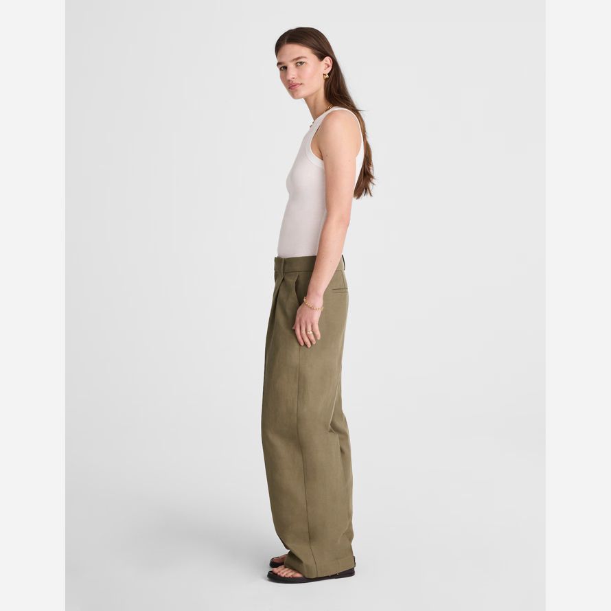 khaki green madewell slouchy straight womens pants