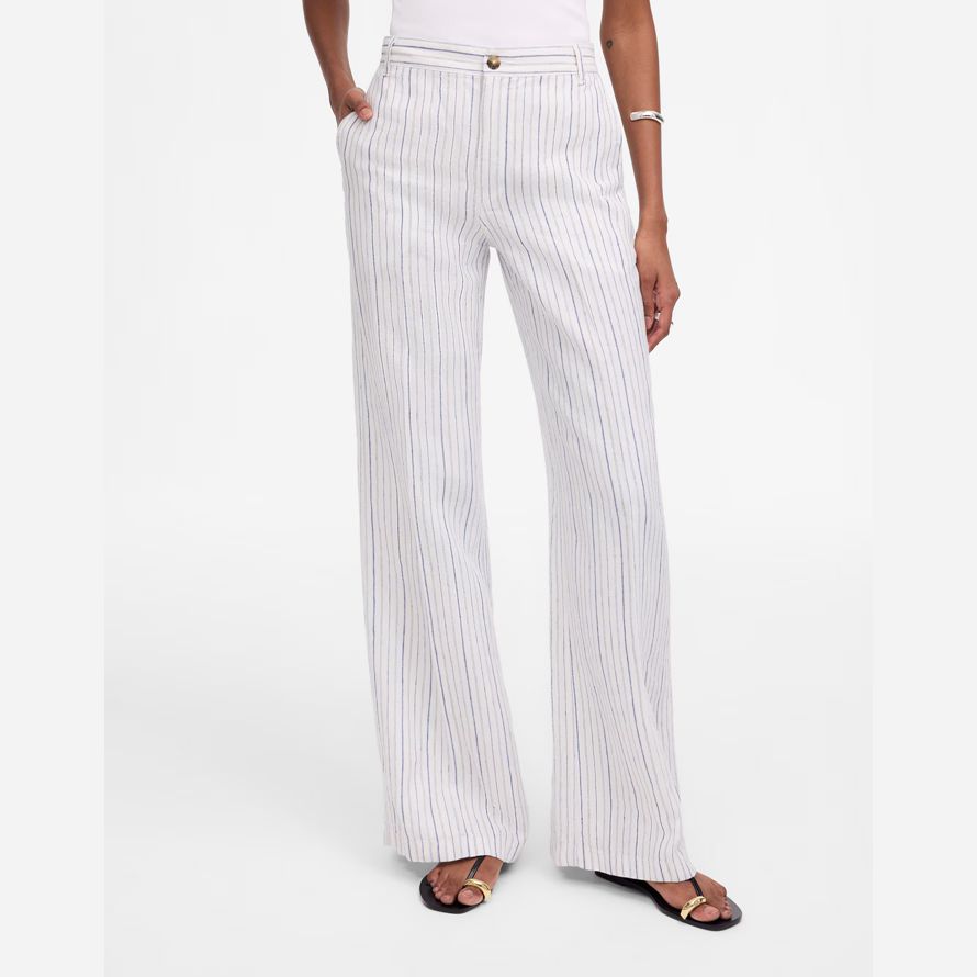 white blue womens madewell the zoe relaxed wide pants