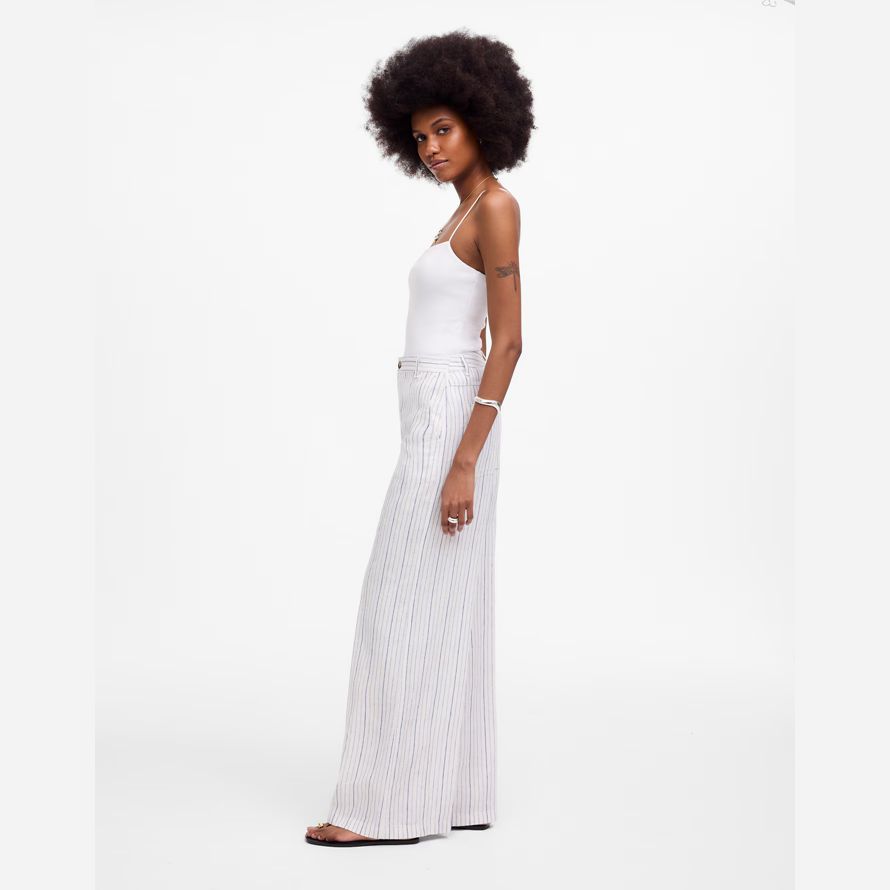 white blue womens madewell the zoe relaxed wide pants