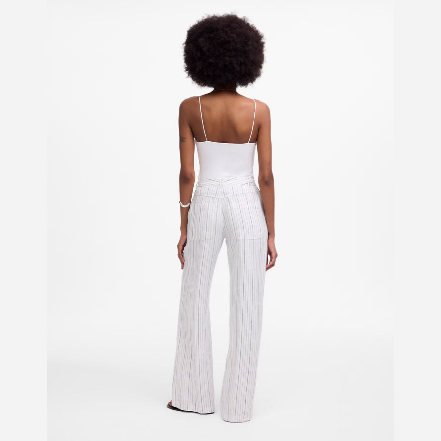 white blue womens madewell the zoe relaxed wide pants