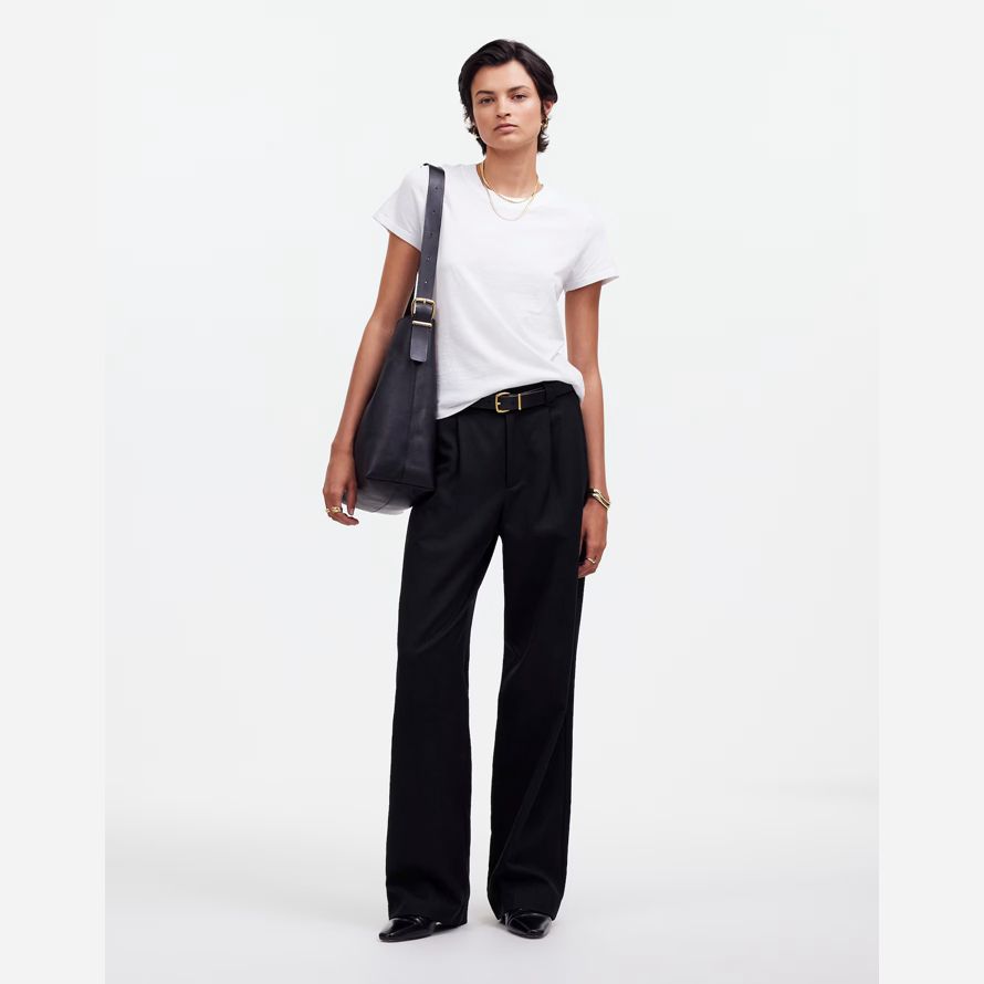 black madewell slouchy straight womens pants