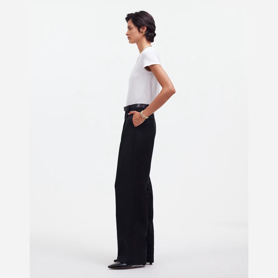black madewell slouchy straight womens pants