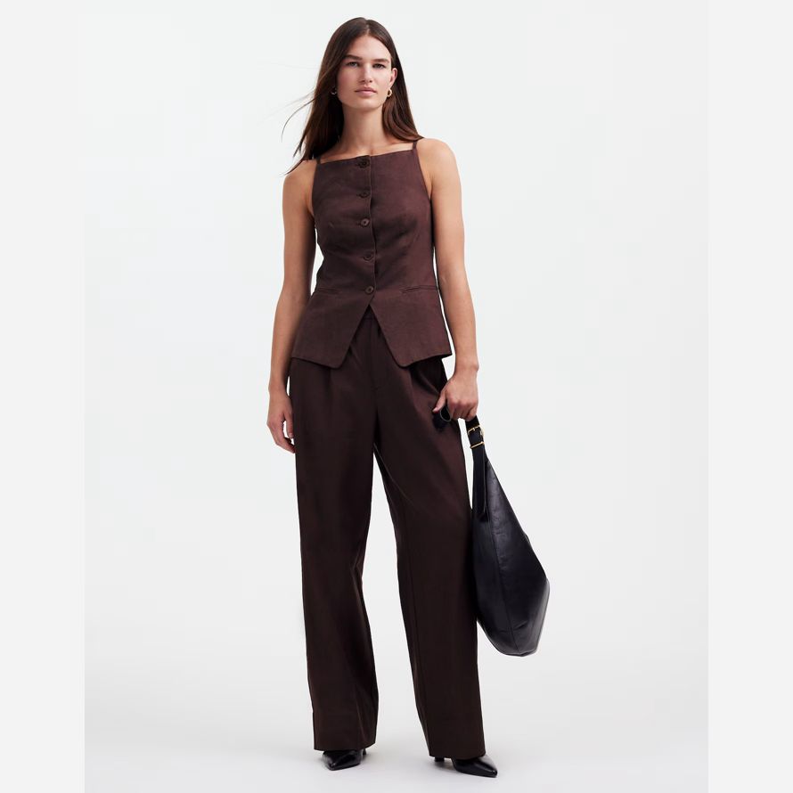 chocolate madewell slouchy straight womens pants