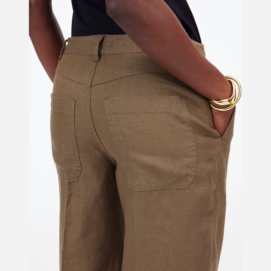 khaki brown womens madewell the zoe relaxed wide pants