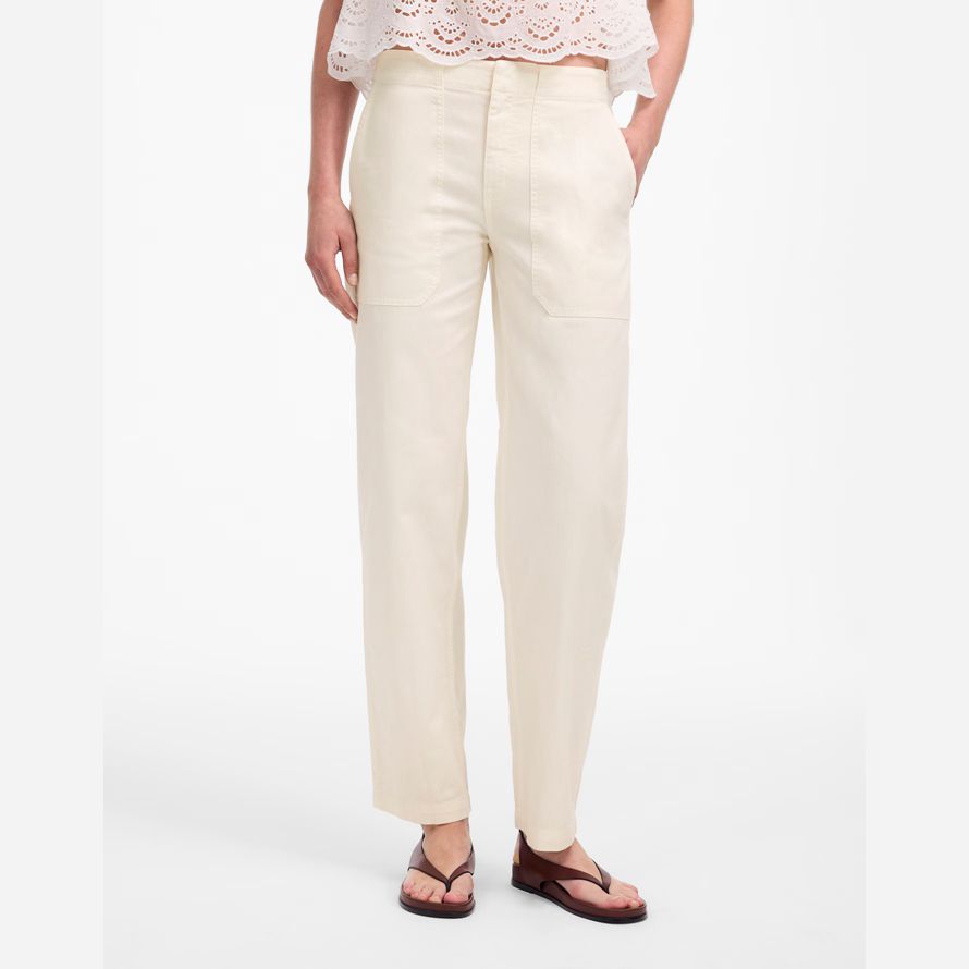 cream madewell tapered-leg utility womens pants