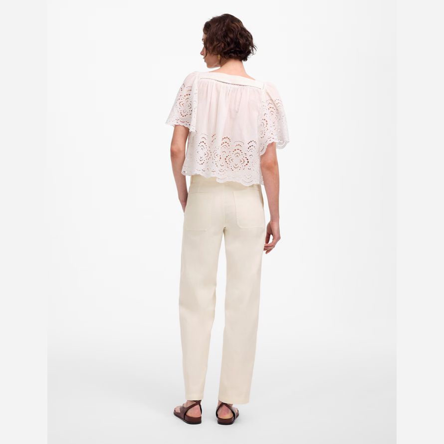 cream madewell tapered-leg utility womens pants