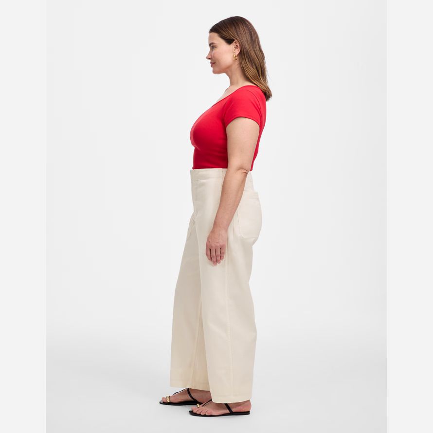 beige womens madewell plus tapered-leg utility pants