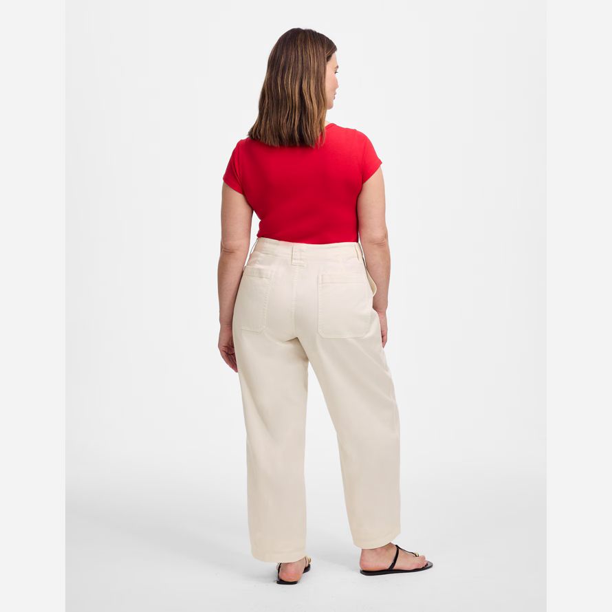 beige womens madewell plus tapered-leg utility pants