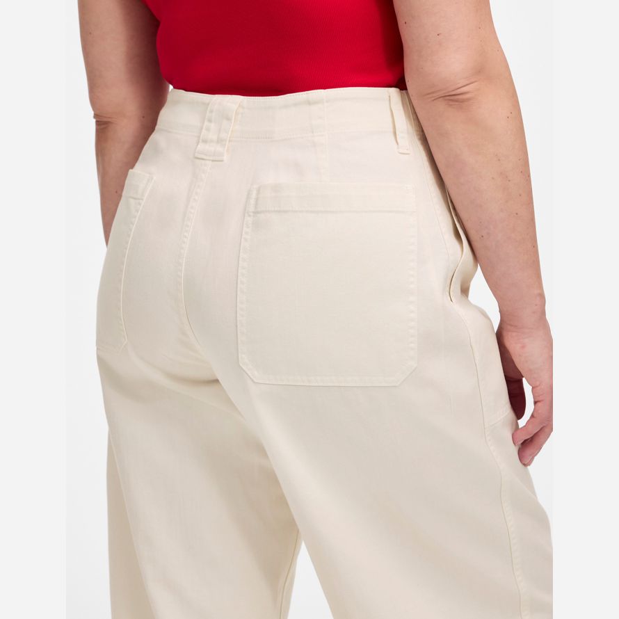 beige womens madewell plus tapered-leg utility pants