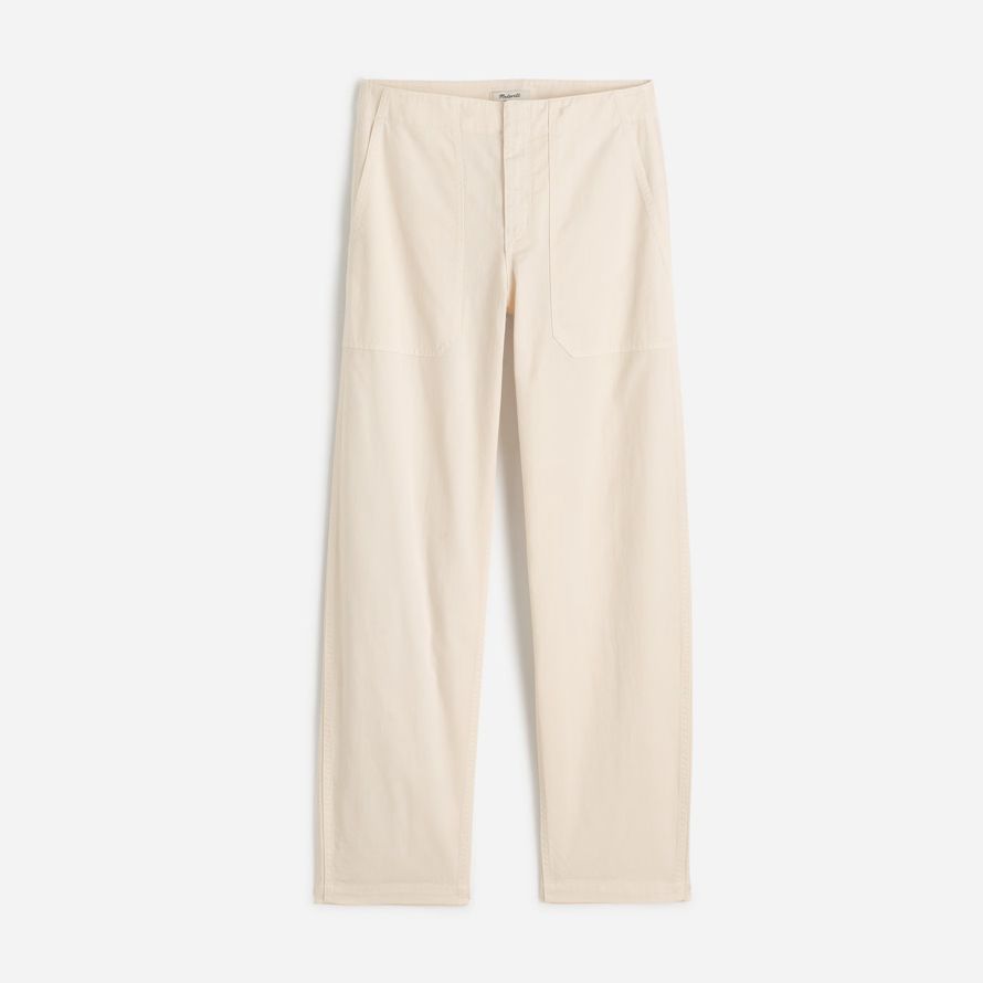 beige womens madewell plus tapered-leg utility pants