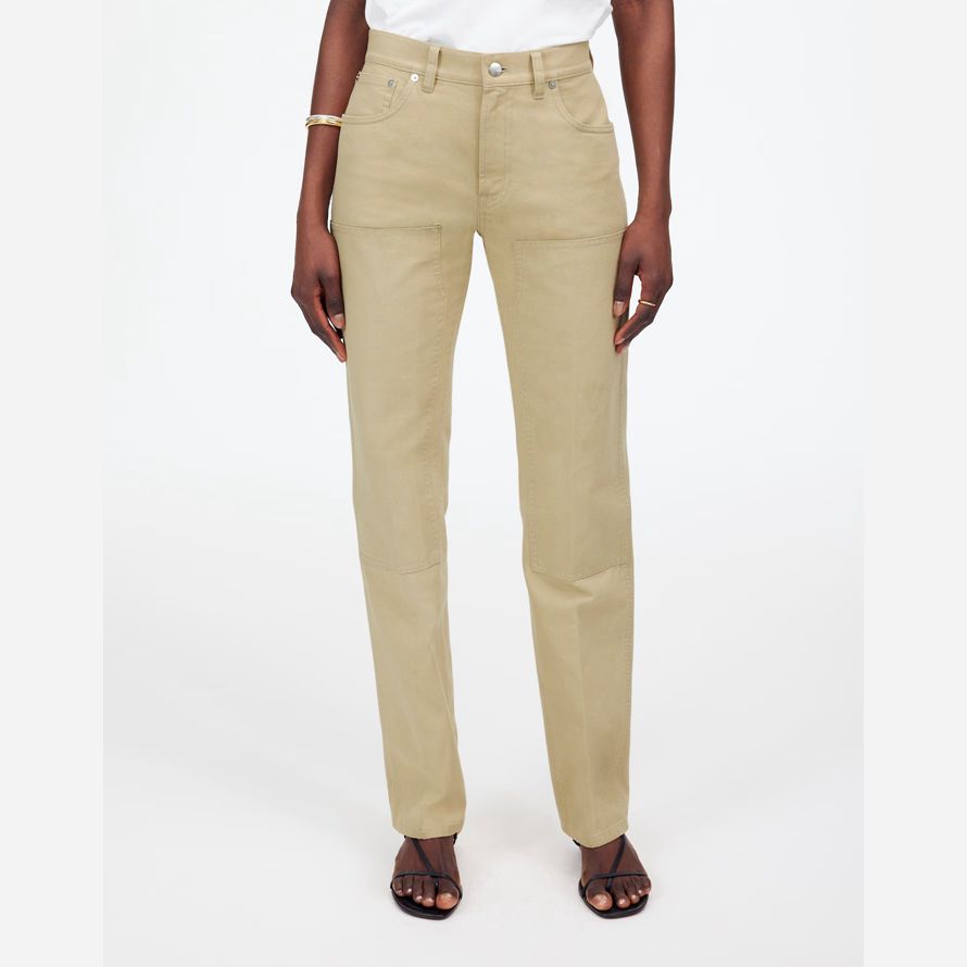 madewell the dean easy straight womens pants light khaki