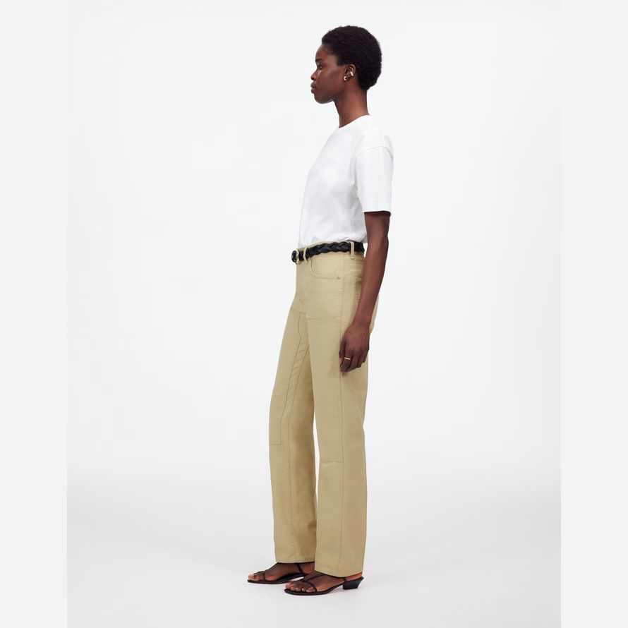 madewell the dean easy straight womens pants light khaki