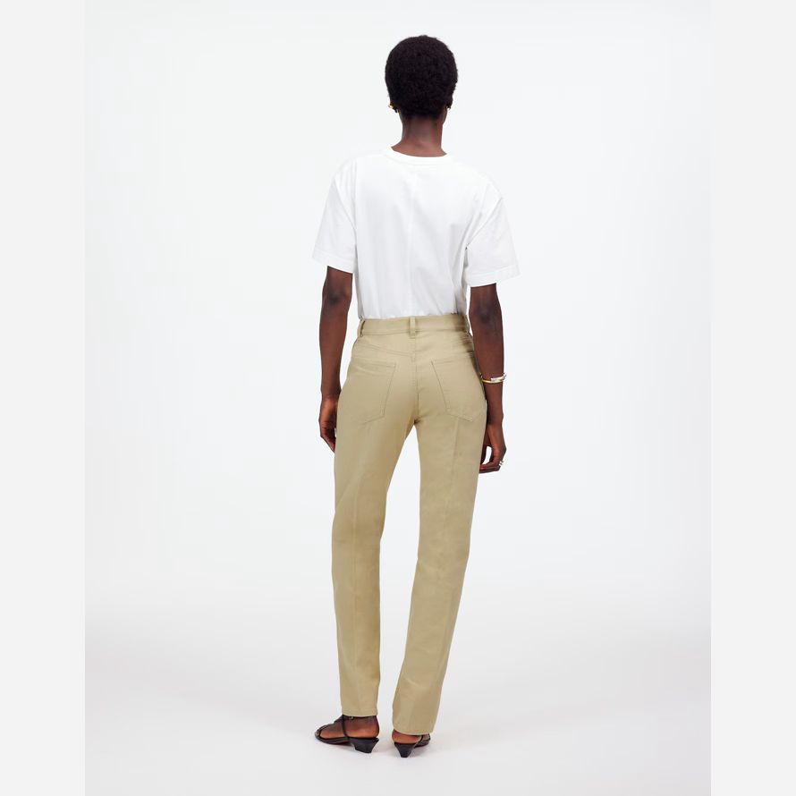 madewell the dean easy straight womens pants light khaki