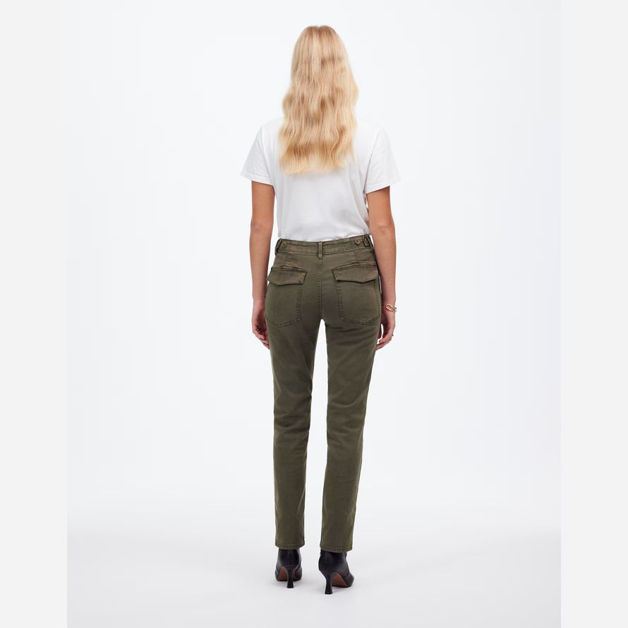 olive womens madewell the slim straight utility pants