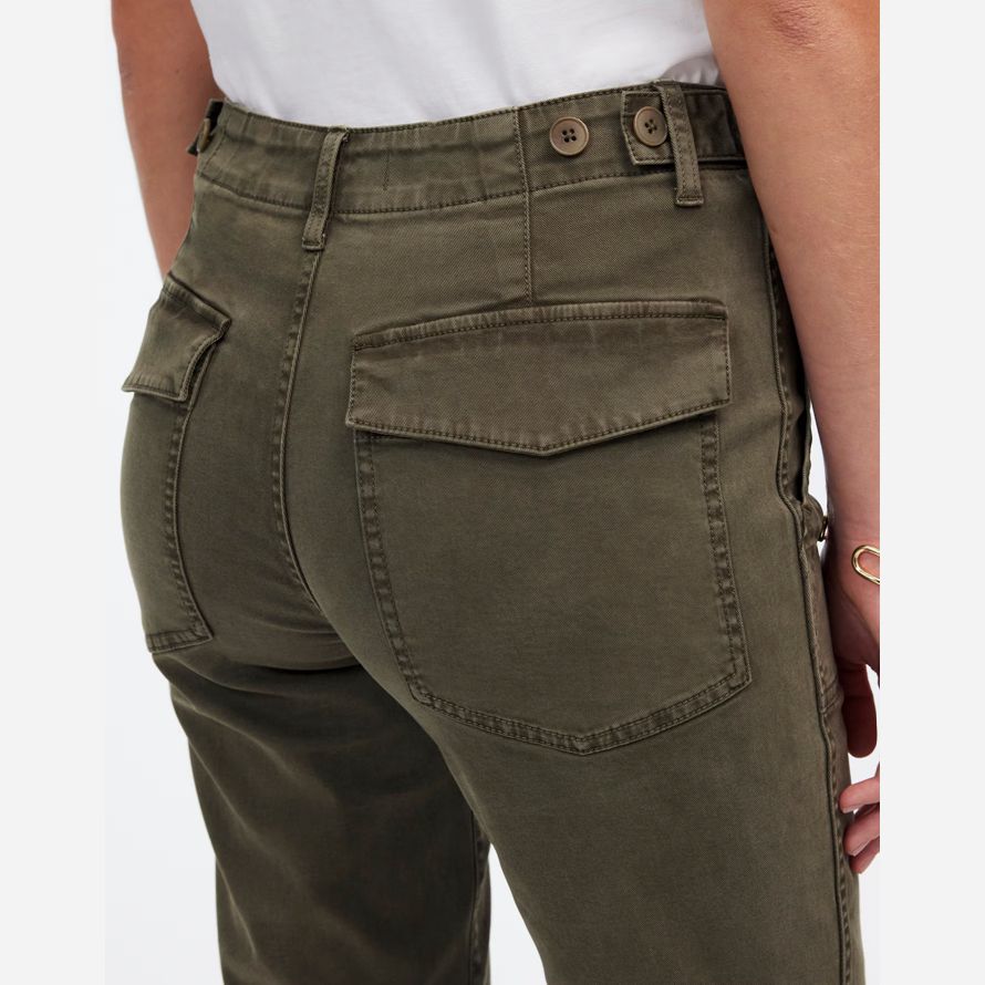 olive womens madewell the slim straight utility pants