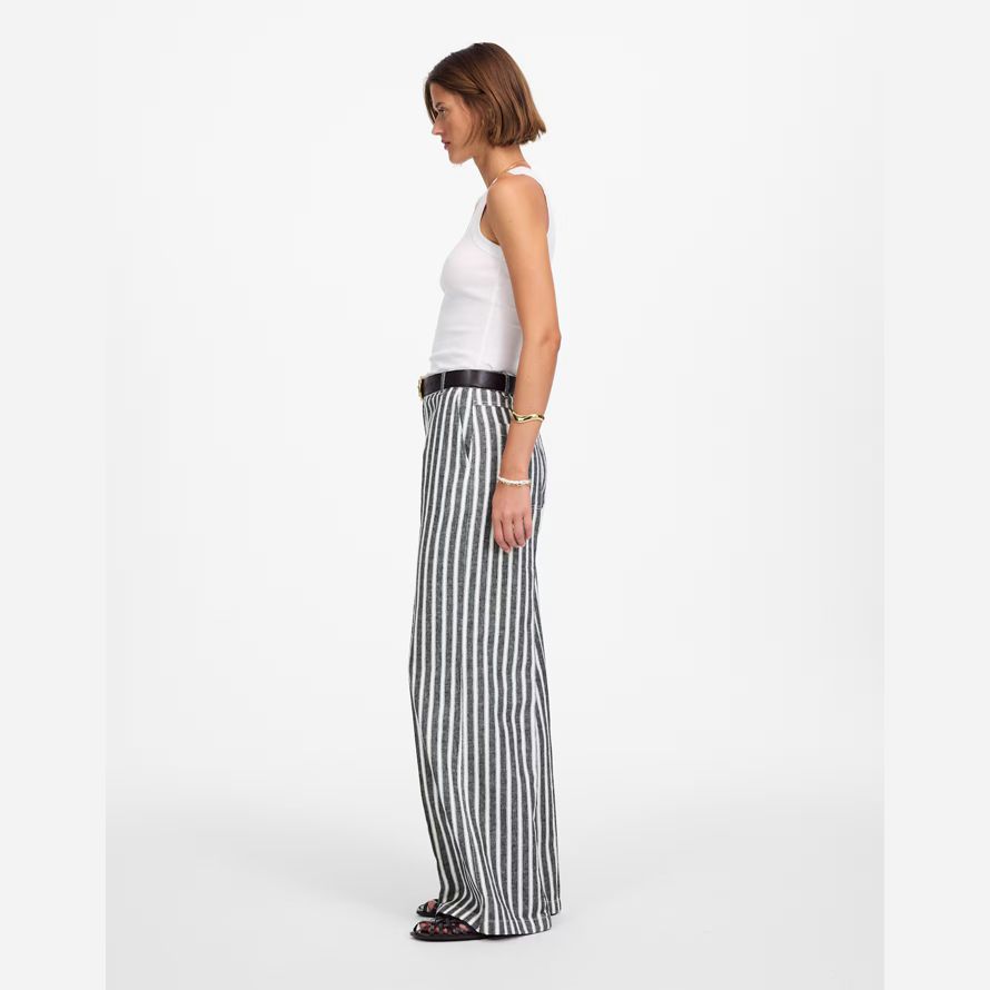 womens madewell the zoe relaxed wide pants white black