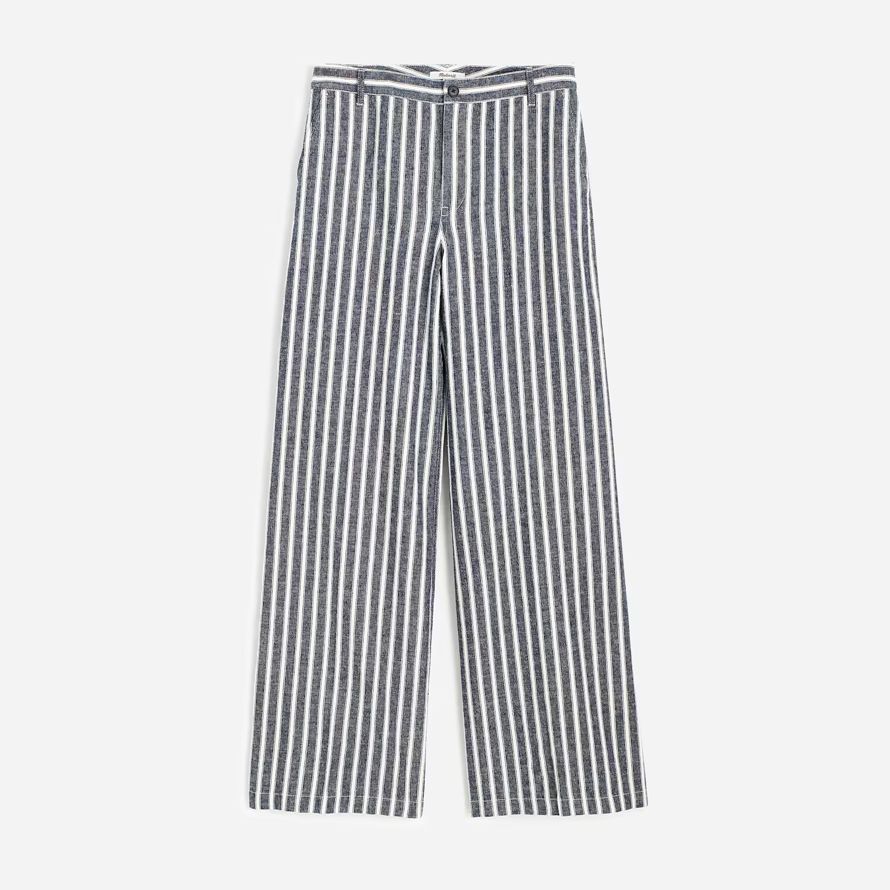 womens madewell the zoe relaxed wide pants white black