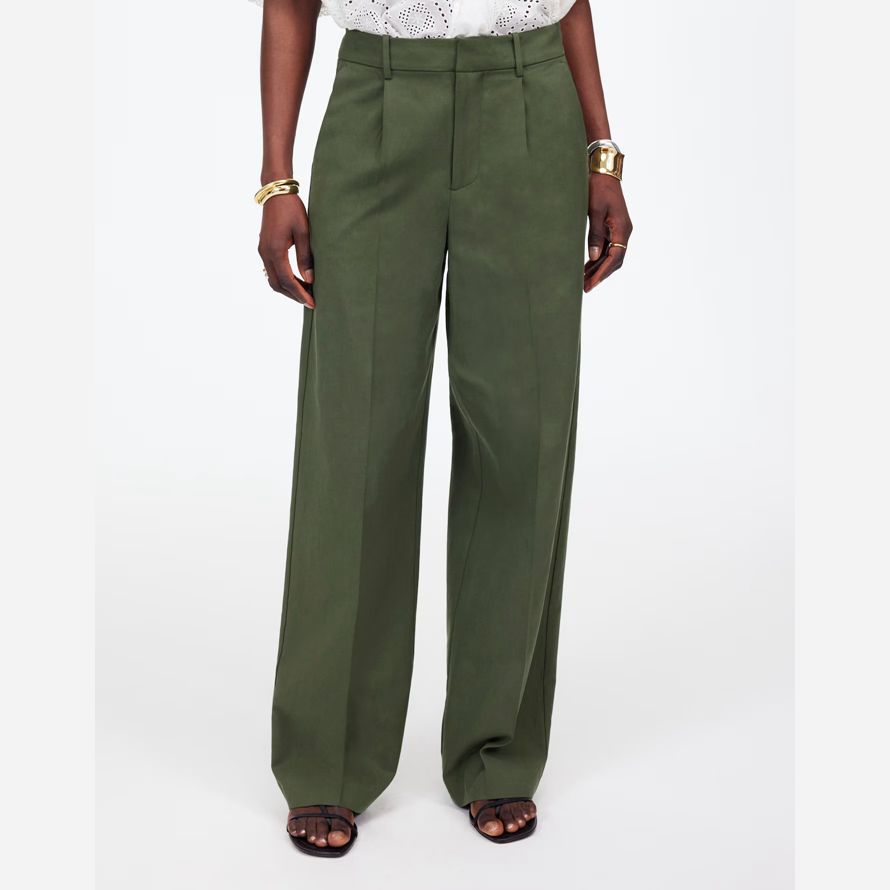 madewell slouchy straight womens pants green
