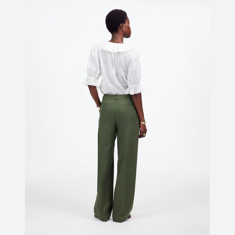 madewell slouchy straight womens pants green
