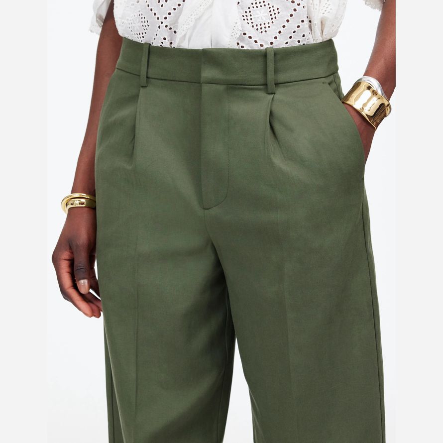 madewell slouchy straight womens pants green