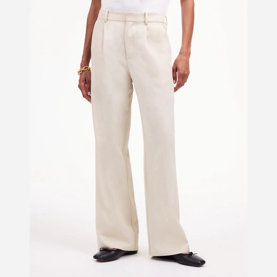 womens madewell slouchy straight pants beige
