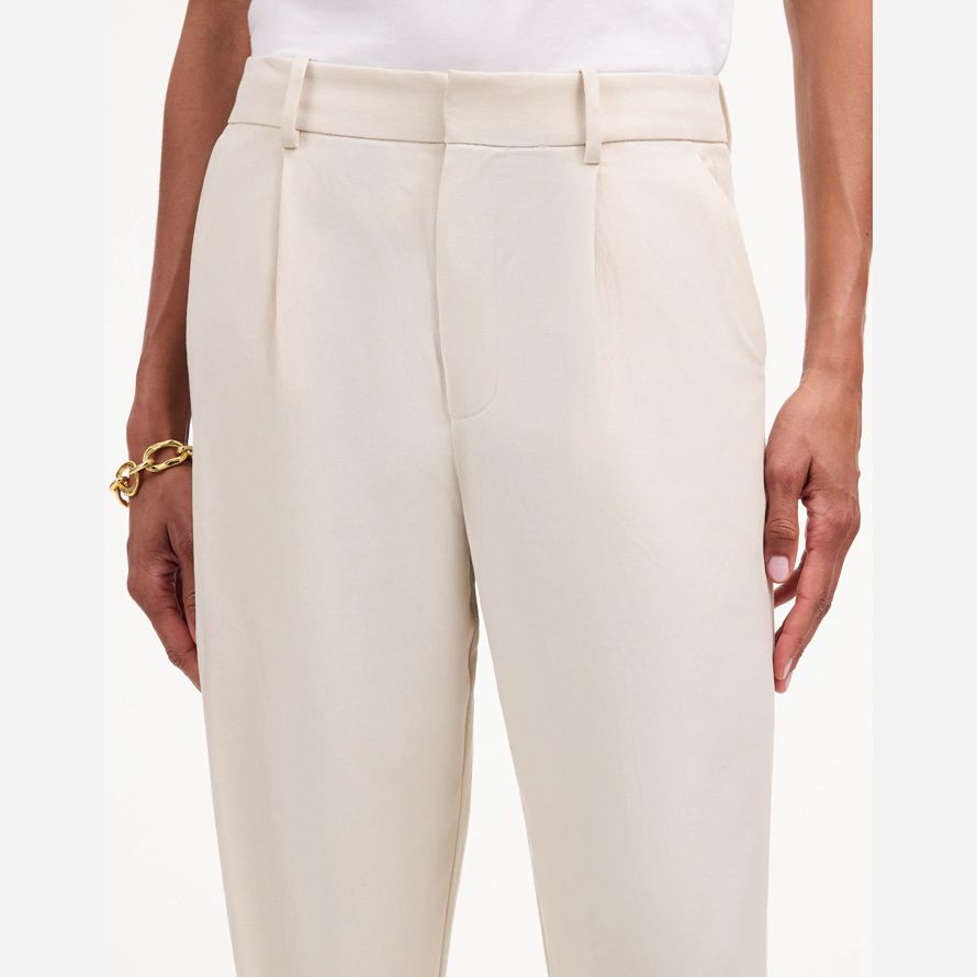 womens madewell slouchy straight pants beige