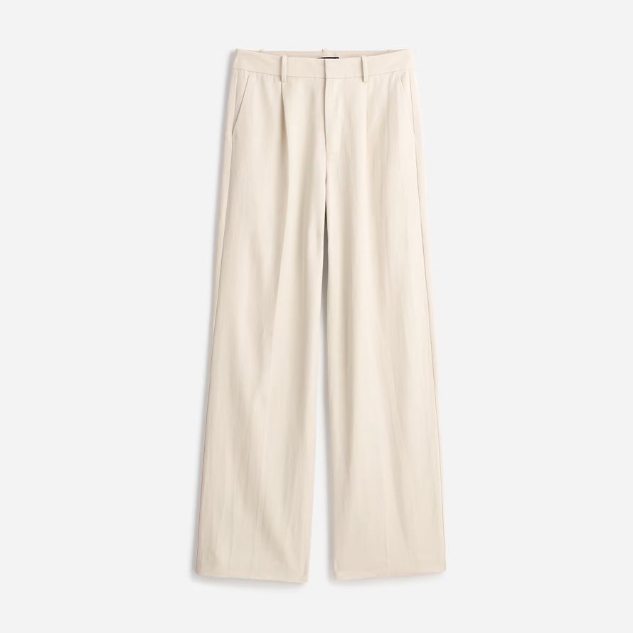 womens madewell slouchy straight pants beige