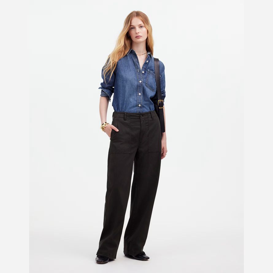 black madewell low-slung baggy utility womens pants