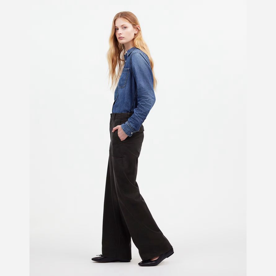 black madewell low-slung baggy utility womens pants