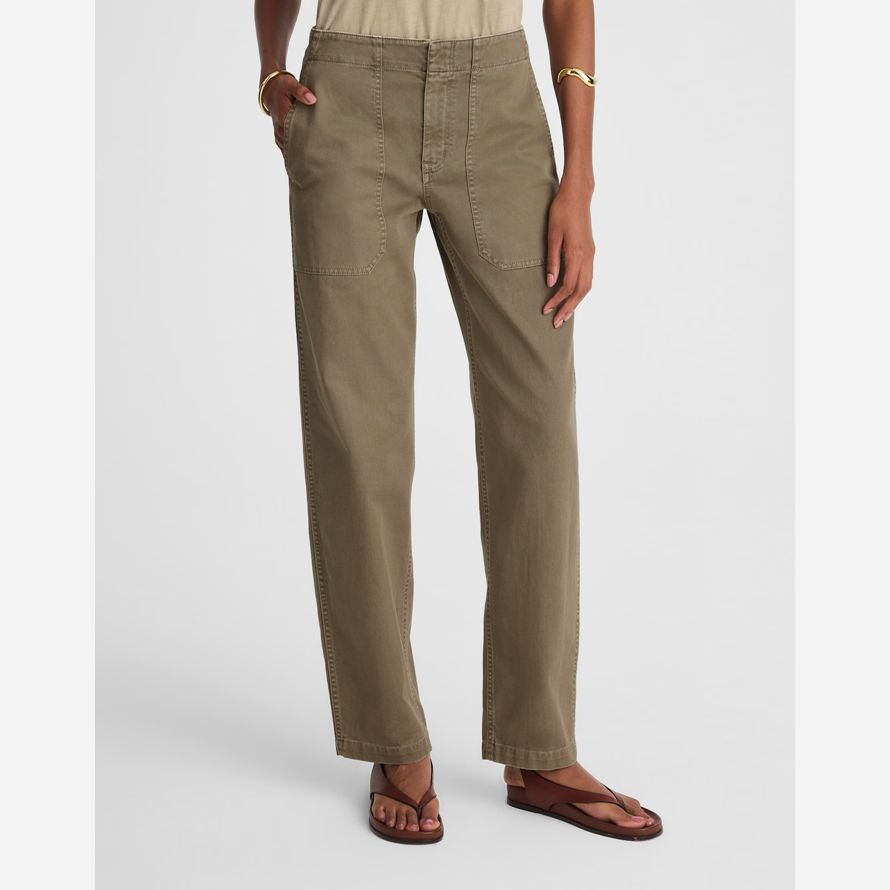 khaki madewell tapered-leg utility womens pants