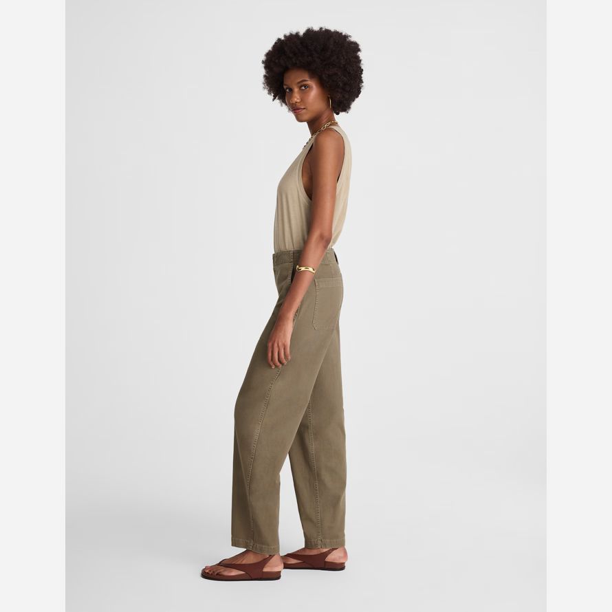 khaki madewell tapered-leg utility womens pants