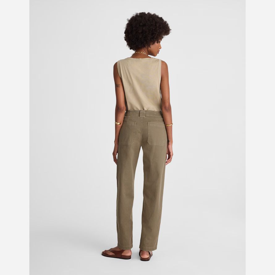 khaki madewell tapered-leg utility womens pants