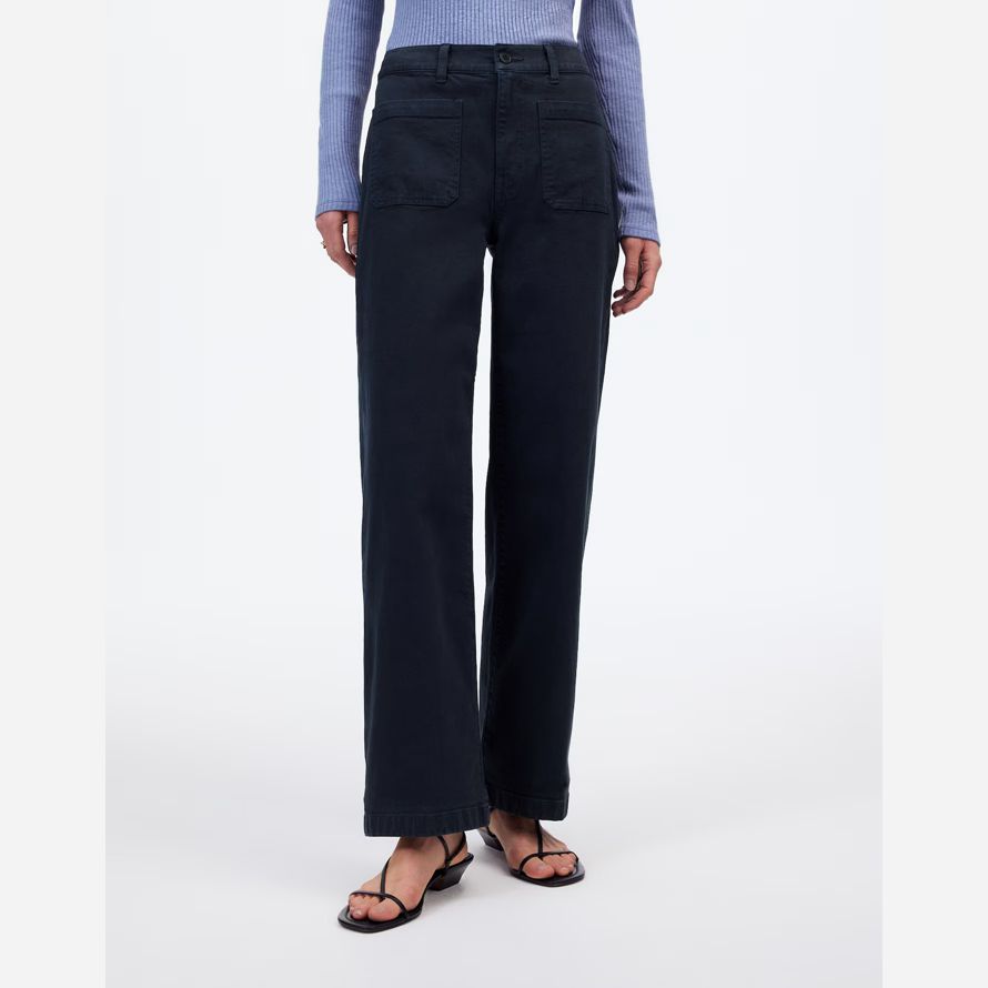 black madewell the emmett wide-leg womens pants