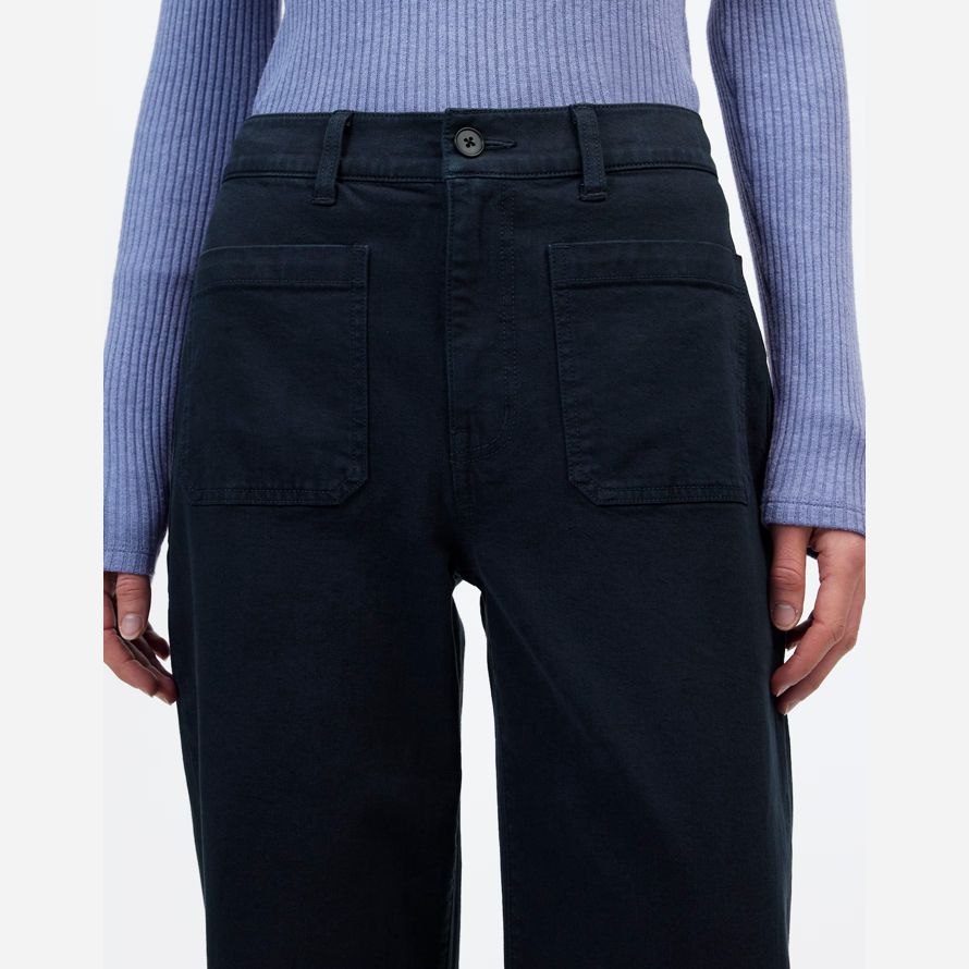 black madewell the emmett wide-leg womens pants