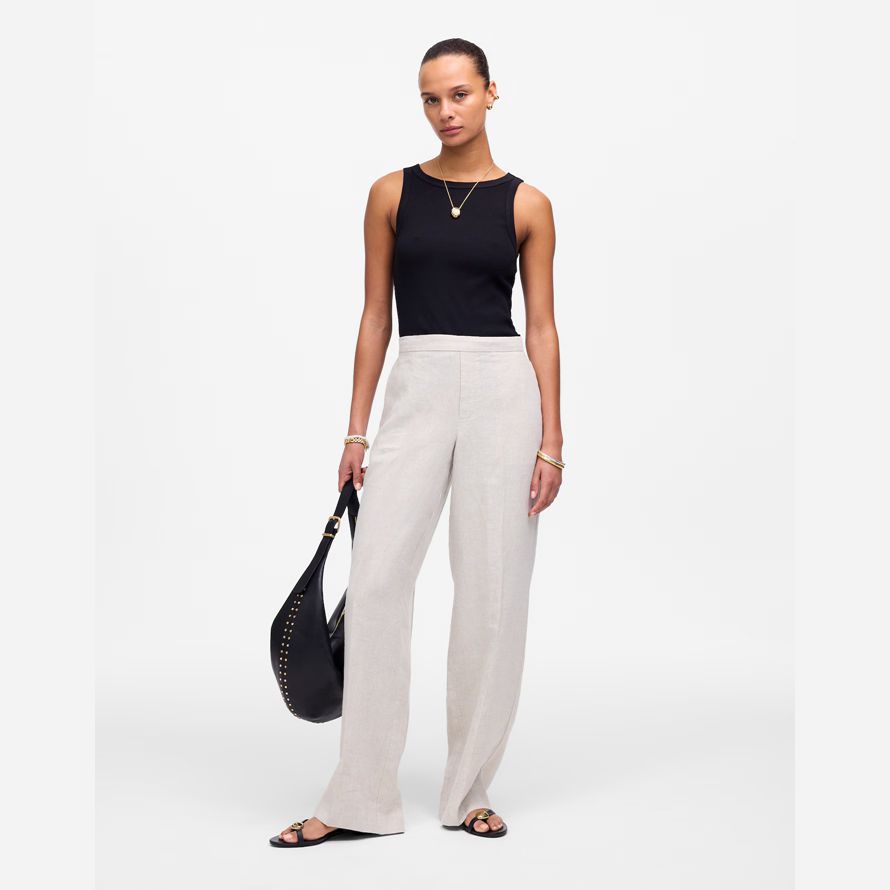 madewell the easy pull-on womens pants white