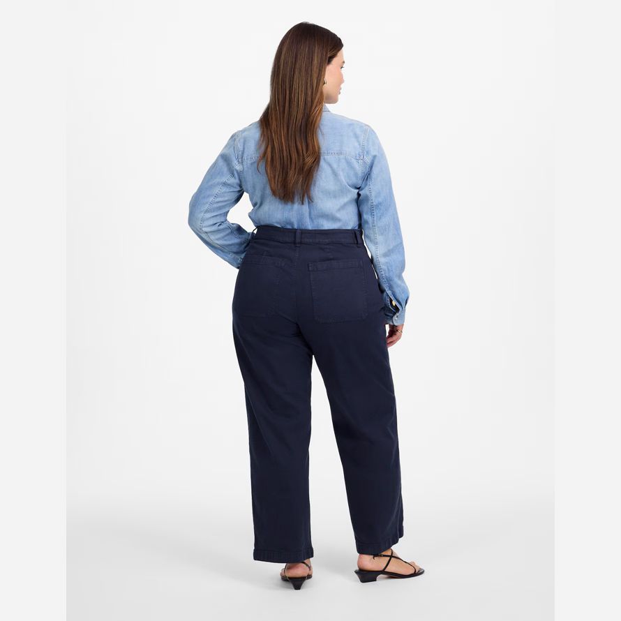 navy madewell the plus emmett wide-leg womens pants