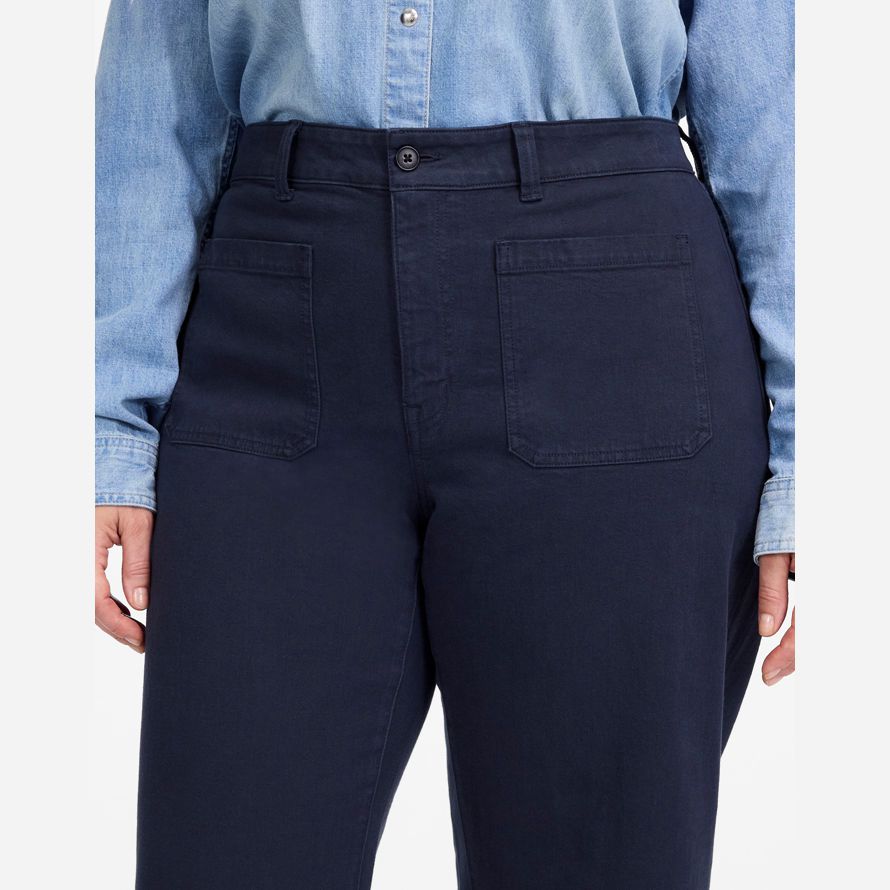 navy madewell the plus emmett wide-leg womens pants