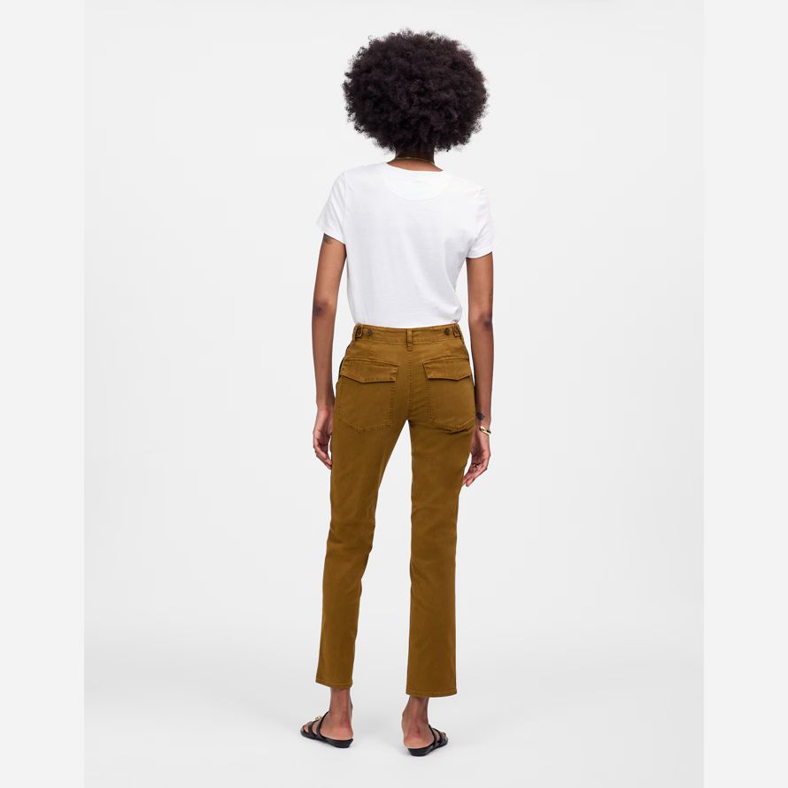 brown womens madewell the slim straight utility pants