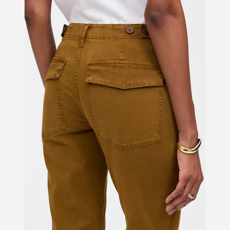 brown womens madewell the slim straight utility pants