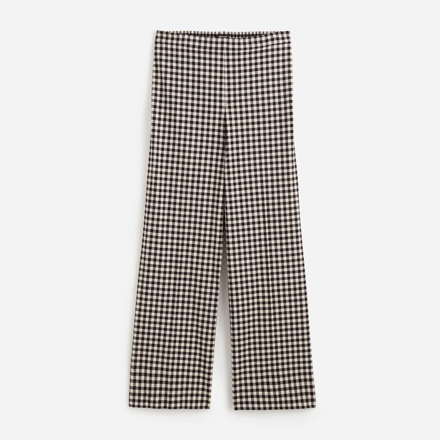 womens madewell easy pull-on pants black white