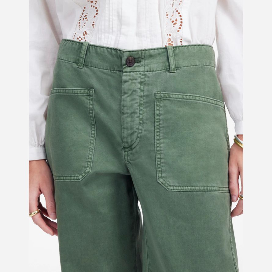 green womens madewell the taper-leg utility pants